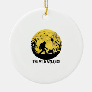 Wild Walker Bigfoot gehende Berner Halloween Hau Keramik Ornament
