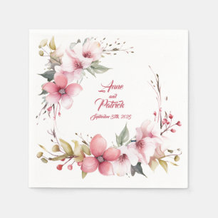 Wild weiche Rose: Personalisierte Hochzeit von Nap Serviette
