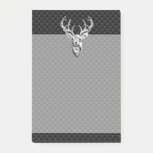 Wild weißer Schwanz Hirsch auf Carbon Fibre Style Post-it Klebezettel
