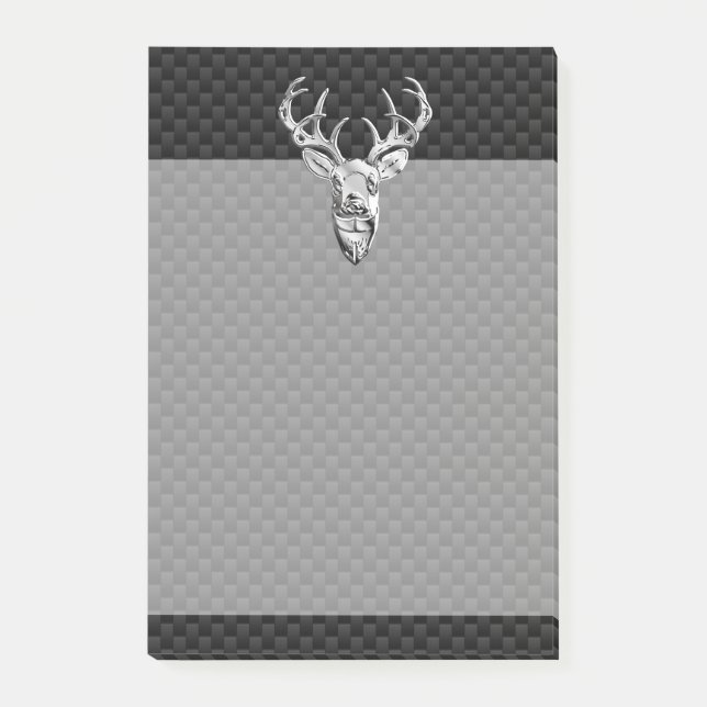 Wild weißer Schwanz Hirsch auf Carbon Fibre Style  Post-it Klebezettel (Vorderseite)