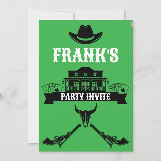 Wild West Americana Geburtstag Einladung (Vorderseite)