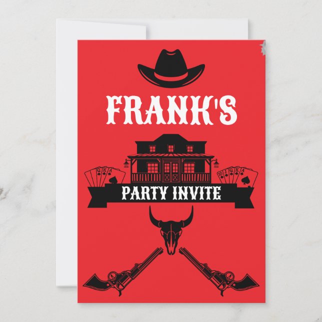 Wild West Americana Geburtstag Einladung (Vorderseite)