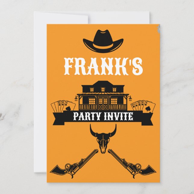 Wild West Americana Geburtstag Einladung (Vorderseite)