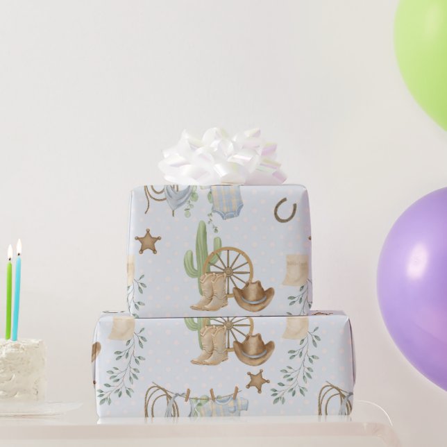 Wild West Baby Cowboy Geschenkpapier (Partygeschenke)