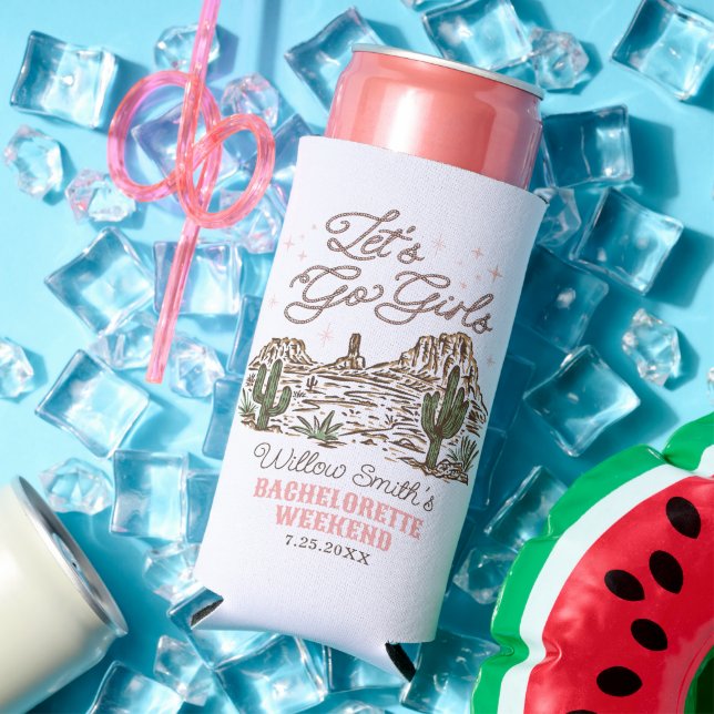 Wild West Bachelorette Let's Go Girls Can Cooler Selters Dosenkühler (In Situ Sommer)