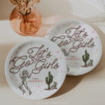 Wild West Bachelorette Letzte Rodeo Tour Pappteller<br><div class="desc">Lass uns Mädchen gehen! Und bereiten Sie sich auf einen Cowgirl-Junggeselinnen-Abschied, der den Geist des Wilden Westens einfängt! Dieses stilvolle Design besticht durch einen spielerischen Seil-Schriftart, der sich durch handillustrierte Rodeos- und Wüstenlandschaften schlängelt. Ideal für alle Bachelorette's letzten Rodeo! Diese Kollektion umfasst fröhliche Einladungen, eine reizvolle Dekoration und lustige Favoriten,...</div>
