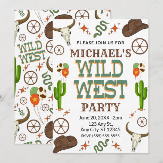 Wild West Birthday Invitation Einladung