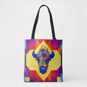 Wild West Bison quilt like Design Tasche