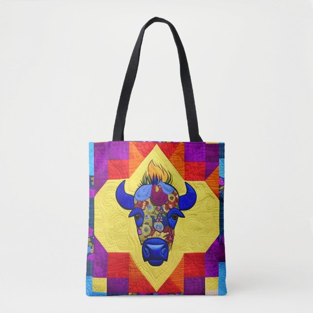 Wild West Bison quilt like Design Tasche (Vorderseite)