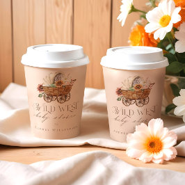 Wild West Country Western Floral Wagon Babydusche Pappbecher