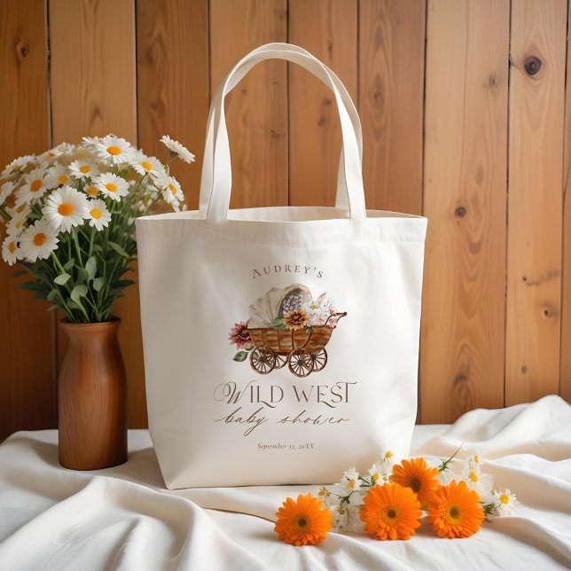 Wild West Country Western Floral Wagon Babydusche Tragetasche (Wild West Country Western Floral Wagon Baby Shower Tote Bag)