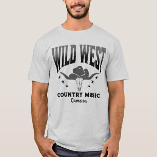 Wild West Cow Cowboy Hat Country Music T - Shirt