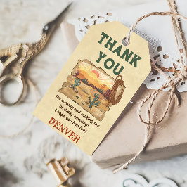 Wild West Cowboy Birthday Party Danke für Gi Geschenkanhänger