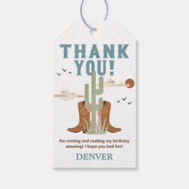 Wild West Cowboy Birthday Party Danke für Ihre Unt Geschenkanhänger