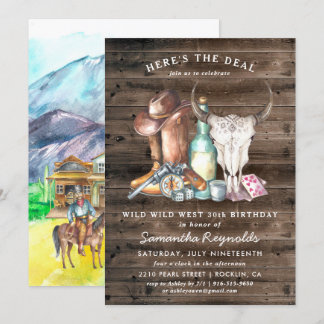 Wild West Cowboy Birthday Party Einladung