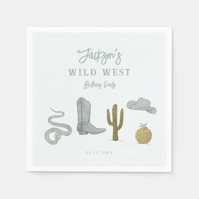 Wild West Cowboy Birthday Party Serviette (Vorderseite)
