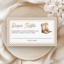 Wild West Cowboy Boots Baby Shower Diaper Raffle