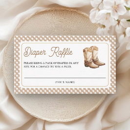 Wild West Cowboy Boots Baby Shower Diaper Raffle Begleitkarte