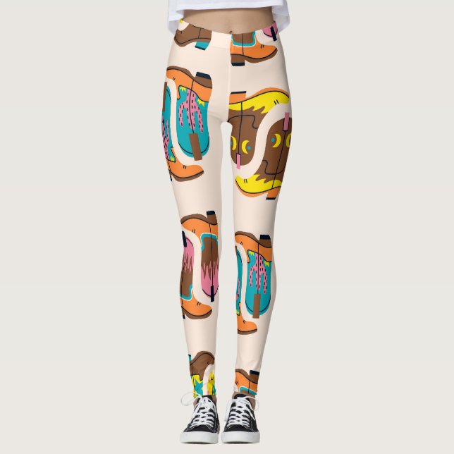 Wild West Cowboy Boots: Modekonzepte Muster Leggings (Vorderseite)
