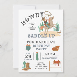 Wild West Cowboy Boys Einladung zum Geburtstag