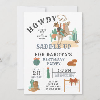 Wild West Cowboy Boys Einladung zum Geburtstag