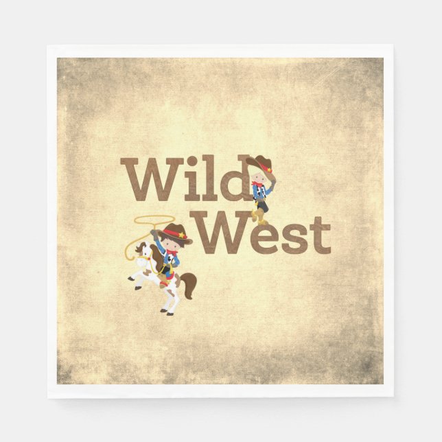 Wild West Cowboy Cowgirl Western Theme Serviette (Vorderseite)