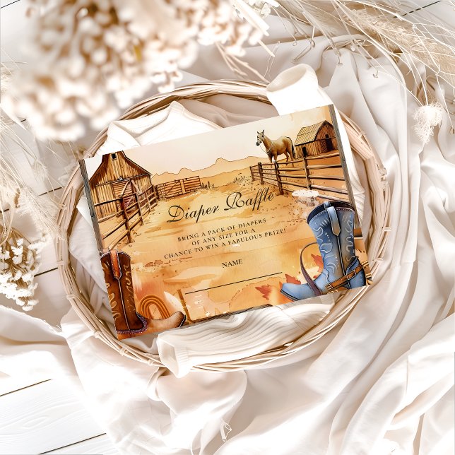 Wild West Cowboy Diapper Raffle Begleitkarte (Von Creator hochgeladen)