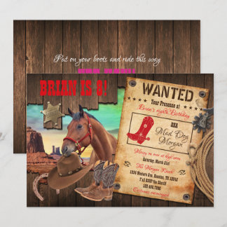 Wild-West-Cowboy-Einladung Einladung