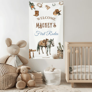 Wild West Cowboy Erste Geburtstagsfeier Banner