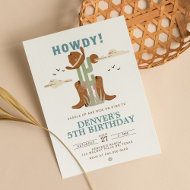 Wild West Cowboy Hat Boots Western Birthday Party Einladung