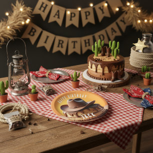 Wild West Cowboy Hat Cake Pappteller