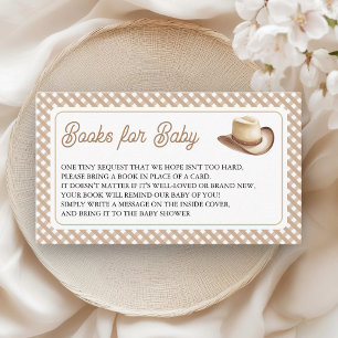 Wild West Cowboy Hut Baby Shower Bücher für Baby Begleitkarte