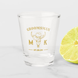 Wild West Cowboy Personalisierte Trauzeugen Monogr Schnapsglas