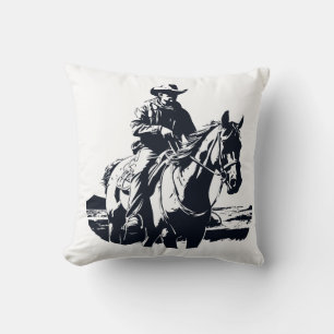 Wild West Cowboy Pferdereiten Kissen