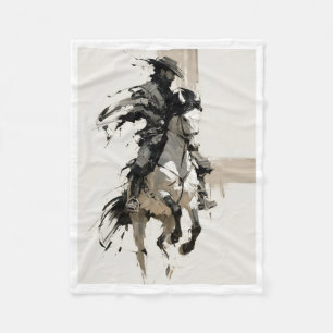 Wild-West-Cowboy-Reitpferd-Kunst-Fliesblanket Fleecedecke