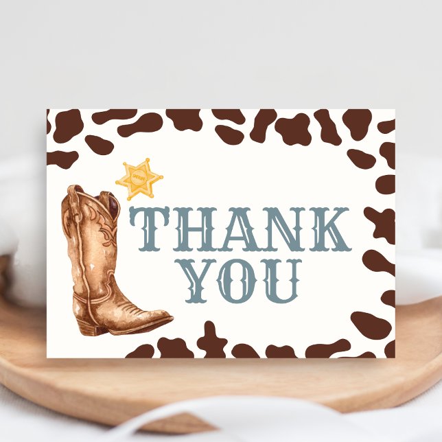 Wild West Cowboy Rodeo Baby Shower Dankeskarte (Cowboy Western Rodeo Ranch Baby Shower Thank You Card)