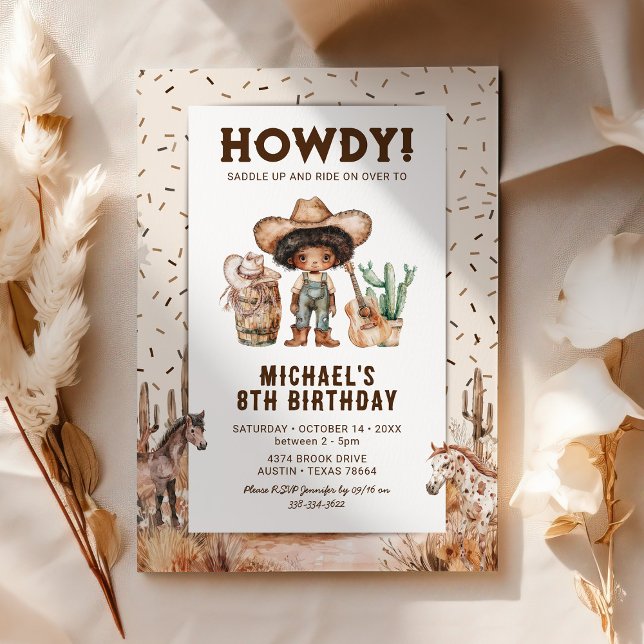 Wild West Cowboy Rodeo Kindergeburtstag Einladunge Einladung (Von Creator hochgeladen)