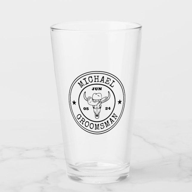 Wild West Cowboy Rustikales Logo - individuelle Tr Glas (Vorderseite)