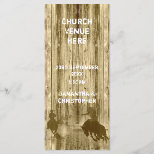 Wild West Cowboy Thema Kirche Hochzeitsprogramm Programm