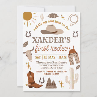 Wild West Cowboy Western 1. Party Geburtstag Einladung