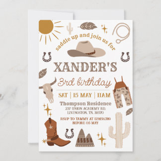 Wild West Cowboy Western Party Geburtstag Einladung