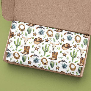 Wild West Cowboy Western Watercolor Seidenpapier