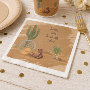 Wild-West-Cowboy-Wüstenkaktus-Geburtstag Serviette