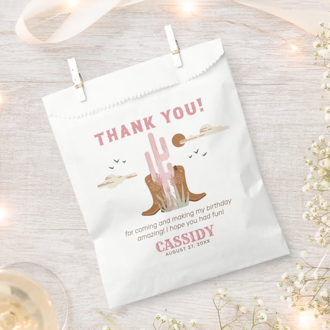 Wild West Cowgirl Birthday Party Gunst Bag Geschenktütchen (Ausgeschnitten)