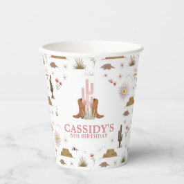 Wild West Cowgirl Birthday Party Paper Cups Pappbecher