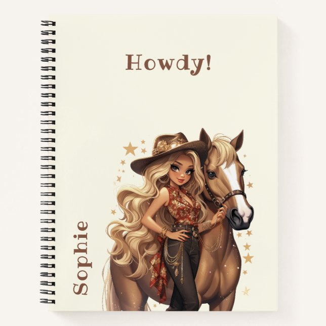 Wild-West-Cowgirl Notizbuch (Vorderseite)