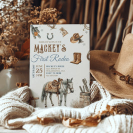 Wild West First Rodeo Cowboy Birthday Western Einladung