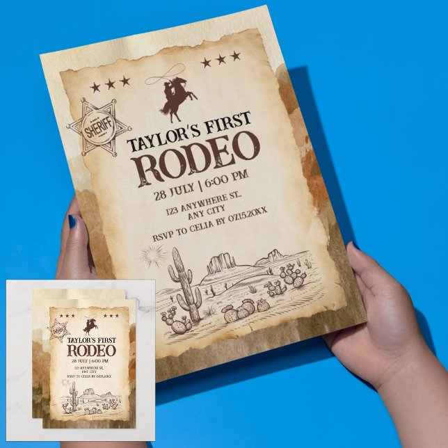 Wild West First Rodeo Invitation d'anniversaire (Wild West First Rodeo Birthday Invitation)