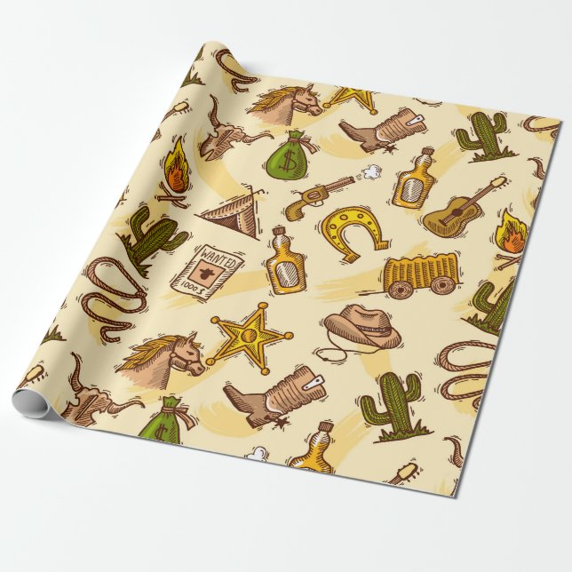 Wild West Geschenkpapier (Ungerollt)