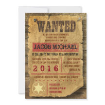 WILD WEST GEWOLLT Bar Bat Mitzvah Einladung